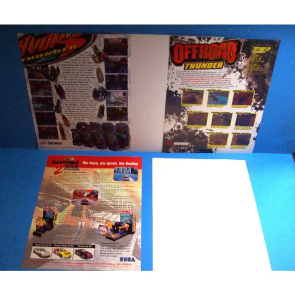 Arcade FLYERS Addams Family Daytona Off Road Thunders Hydro Thunder Lot Of 5 NOS